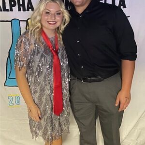 fun silver sparkly dress